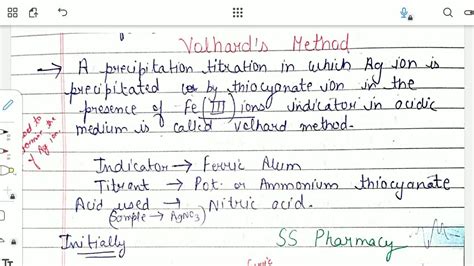 volhard's method of titration